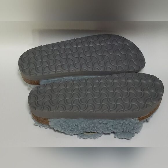 NWT Birkenstock Papillio Arizona Big Buckle Teddy Faded Aqua - Picture 9 of 10